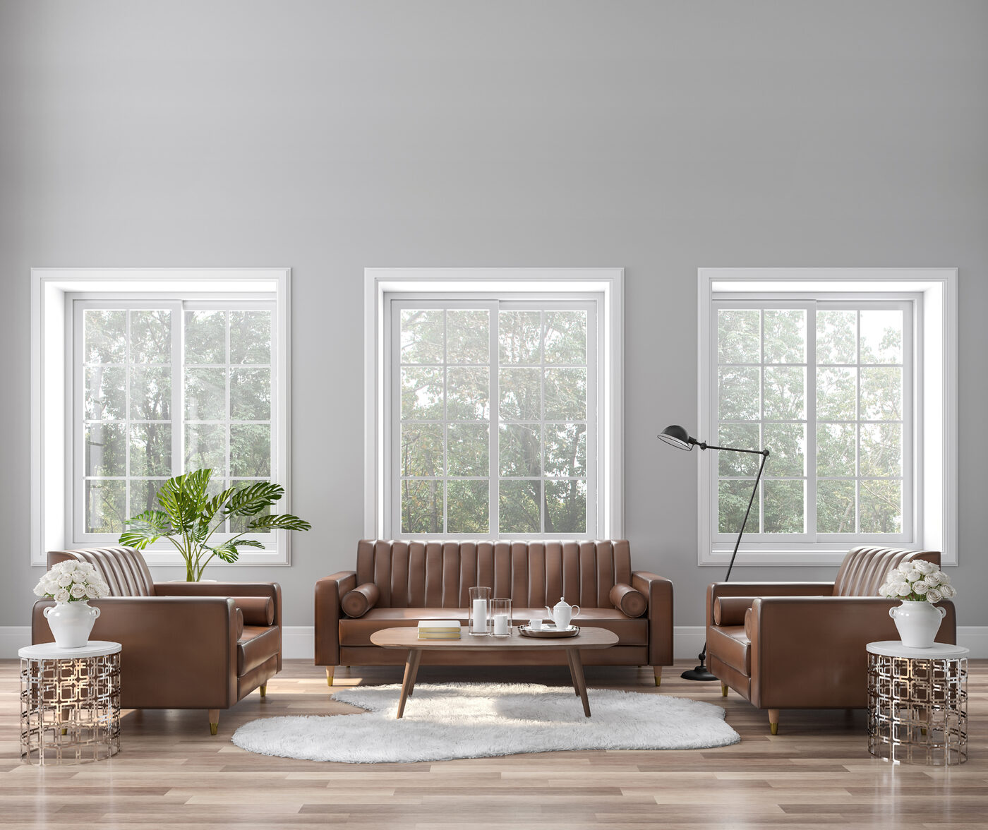 Custom vinyl windows installed in a modern home