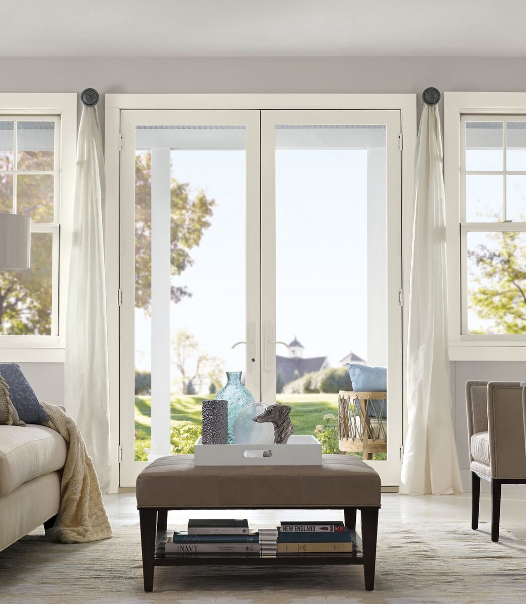 French doors opening to an outdoor space