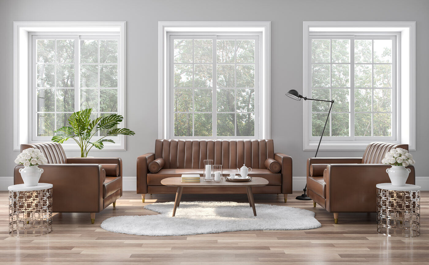 Energy-efficient windows filling a living space with light